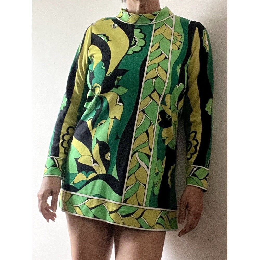 Vintage Donovan Galvani Ban-Lon Palm Beach Maximalist Mod Glam Tunic Sz M/L